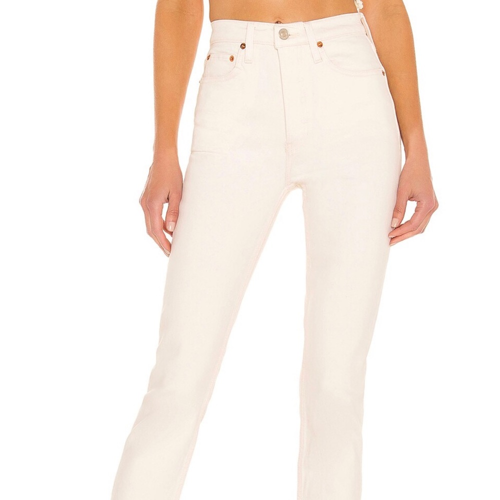 Re/Done 90s High Rise Ankle Crop Vintage White Size 25